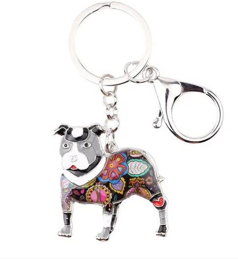 Pit Bull Jewelry - Pit Bull KeyChain- PitBull Art - Pit Bull Watercolor - Pit Bull Figurine- Mother's Day FREE Shipping
