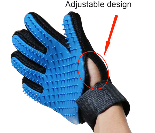 Compawions Grooming Gloves - Left and Right - Enhanced Five Finger Design - For Cats, Dogs & Horses - Your Pet Will Love It - FREE Shipping