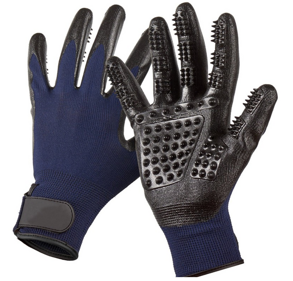 Compawions Grooming Gloves Version2 - Left and Right - Enhanced Five Finger Design - For Cats, Dogs & Horses - Your Pet Will Love It - FREE Shipping