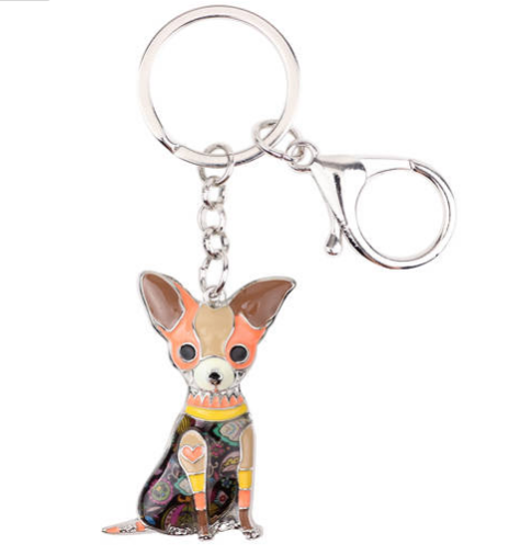 Chihuahua Jewelry - Chihuahua KeyChain- Chihuahua Art - Chihuahua Watercolor - Chihuahua Figurine- Mother's Day FREE Shipping