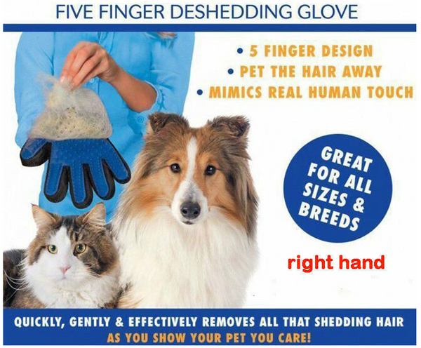 Compawions Grooming Gloves - Left and Right - Enhanced Five Finger Design - For Cats, Dogs & Horses - Your Pet Will Love It - FREE Shipping