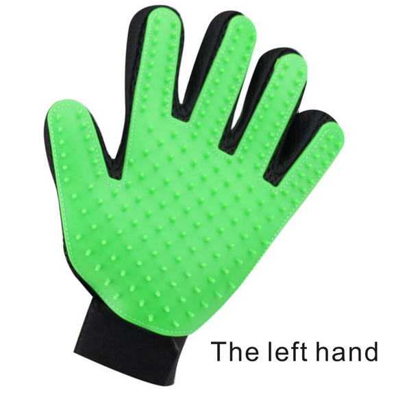 Compawions Grooming Gloves - Left and Right - Enhanced Five Finger Design - For Cats, Dogs & Horses - Your Pet Will Love It - FREE Shipping