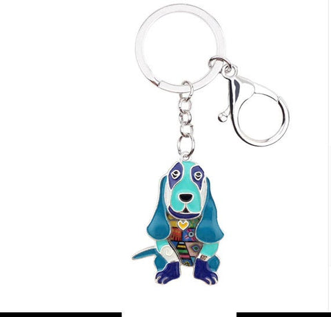 Basset Hound Jewelry - Basset Hound KeyChain- Hound Dog Art - Basset Hound Watercolor - Basset Hound Figurine- FREE Shipping
